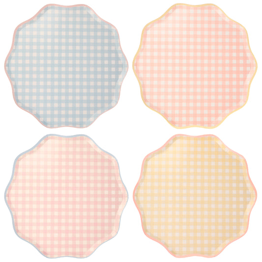 Gingham Dinner Plates