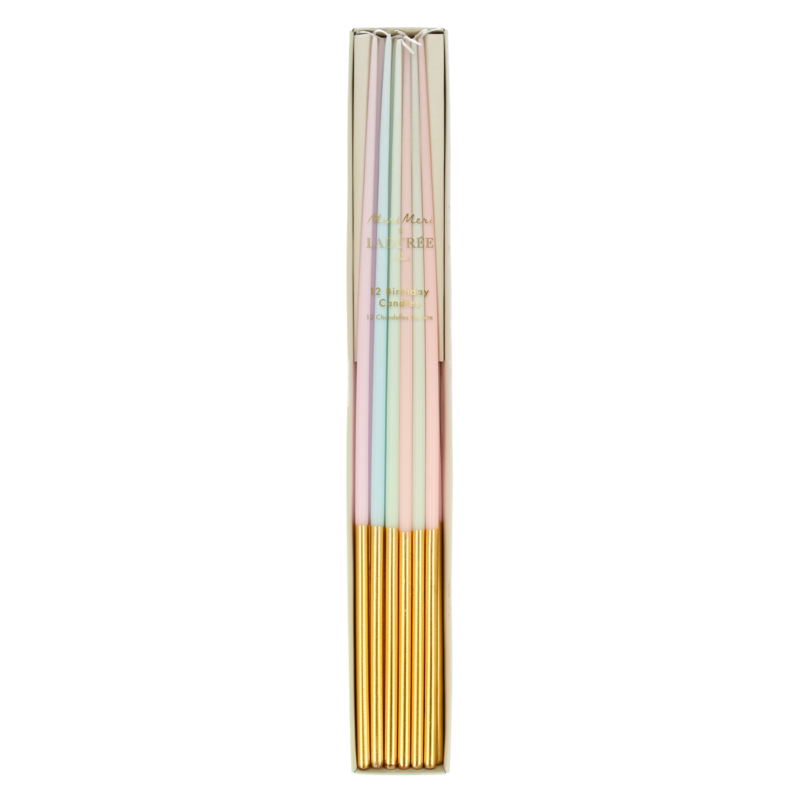 Ladurée Paris Tall Tapered Gold Dipped Candle