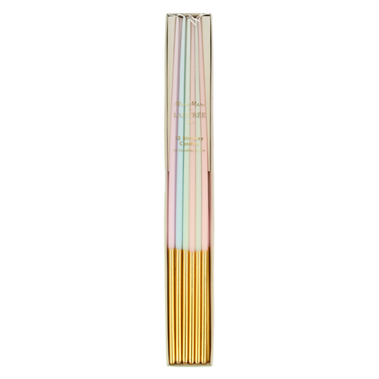 Ladurée Paris Tall Tapered Gold Dipped Candle