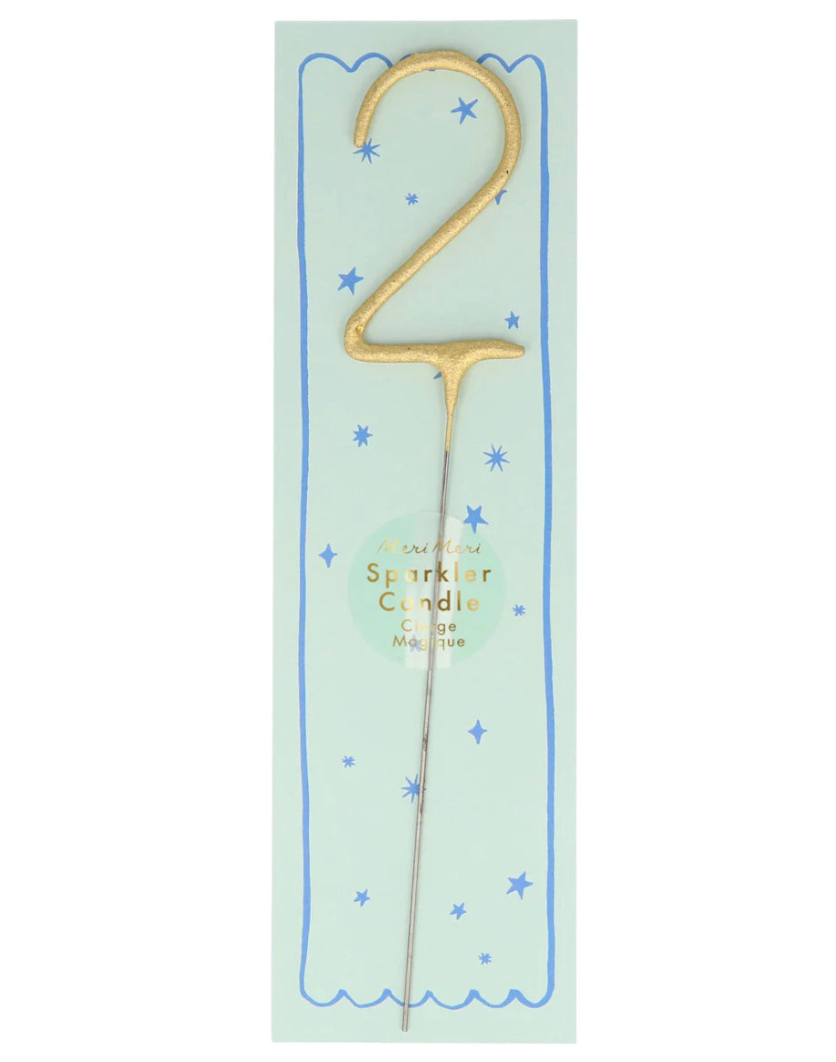 Gold Sparkler Numbers 0 - 9 Candles